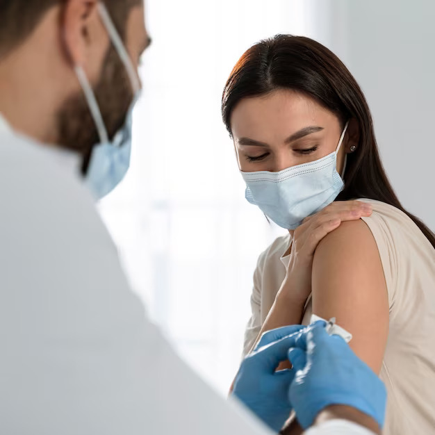 Woman Taking Flu Vaccine